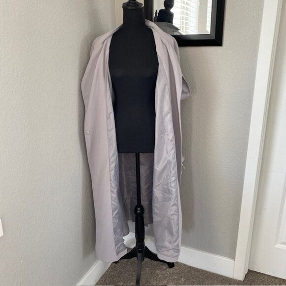 NWT RACHEL ROY Long Gray Mist Luxe Crepe Trench Coat XL - Picture 7 of 15